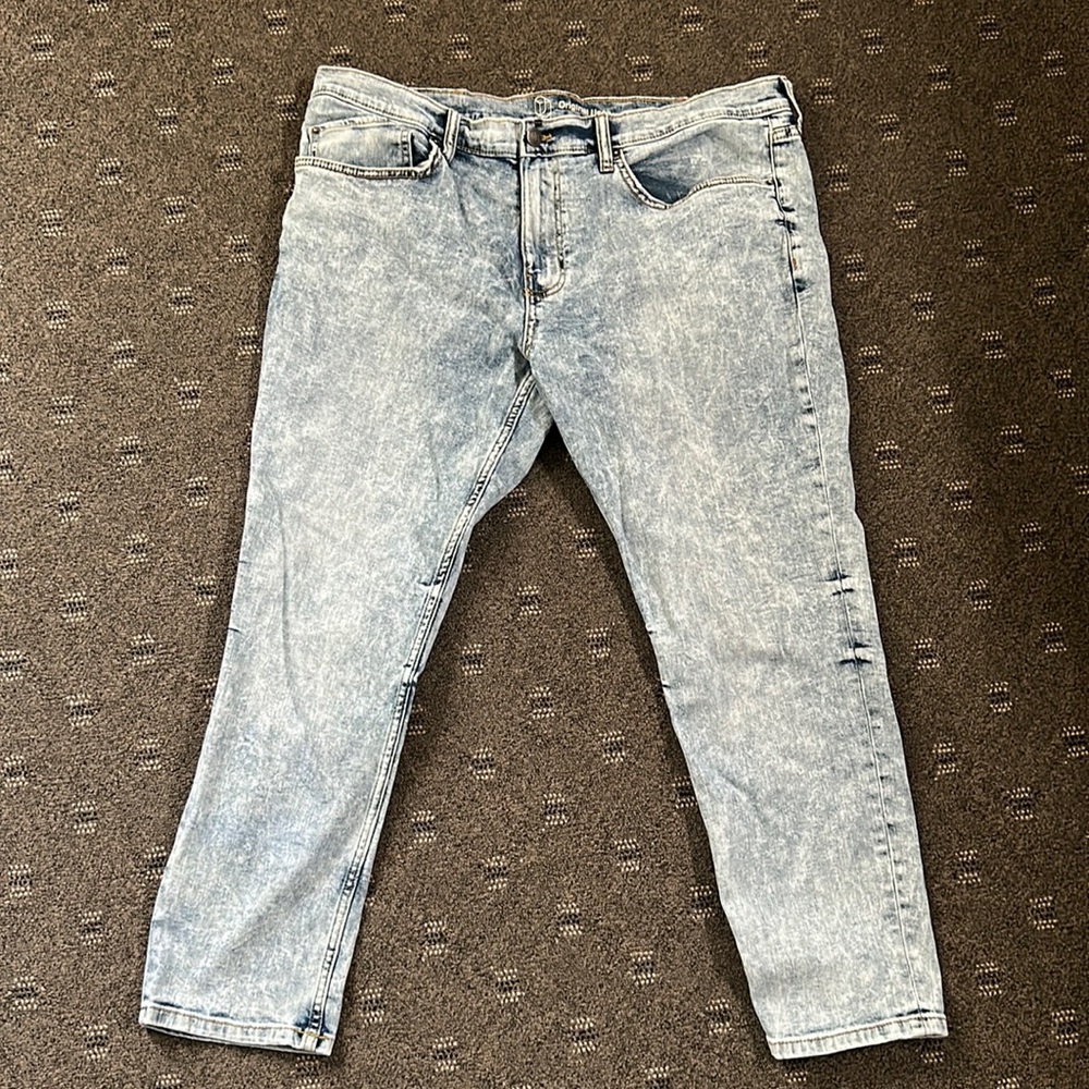 Original Use Men's Slim Taper Blue Acid Wash Jeans 40Wx30L 40x30